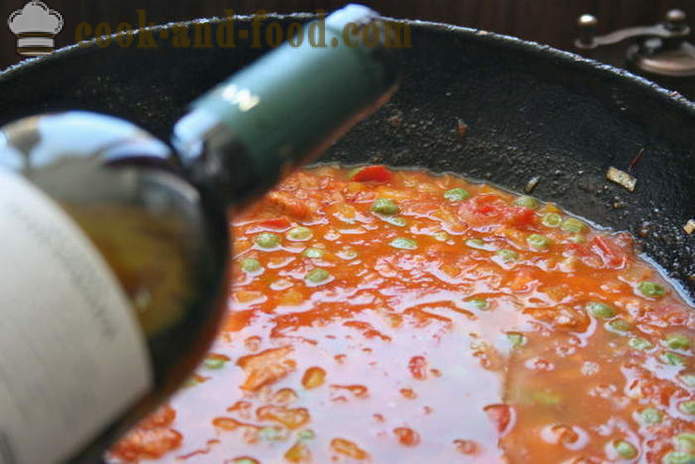Klasična paella s piščancem in morskimi sadeži - kako bi paello doma, korak po korak receptov fotografije