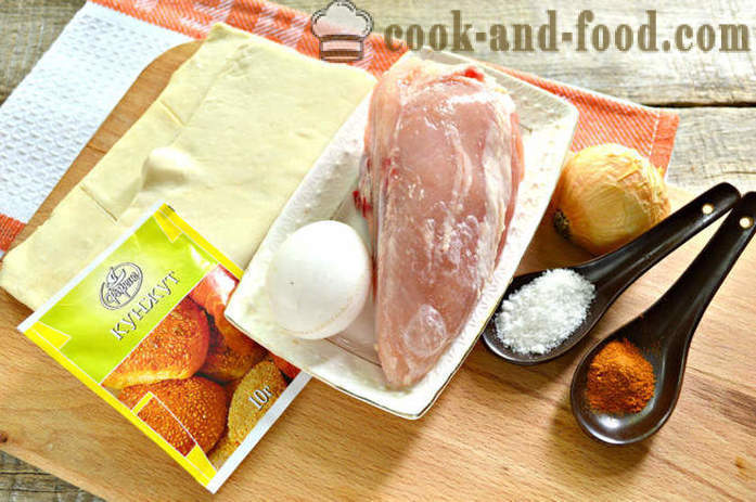 Domov Samsa puff pastry s piščancem - kako pripraviti večplastna Samsa s piščancem, korak za korakom receptov fotografije