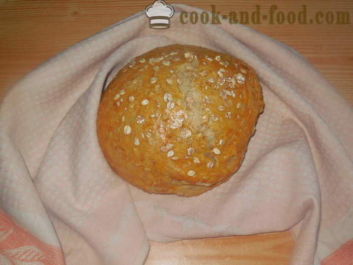 Domač kruh z ovsenimi kosmiči na vodi - kako spečemo ovsene kruh v pečici, s korak za korakom receptov fotografije