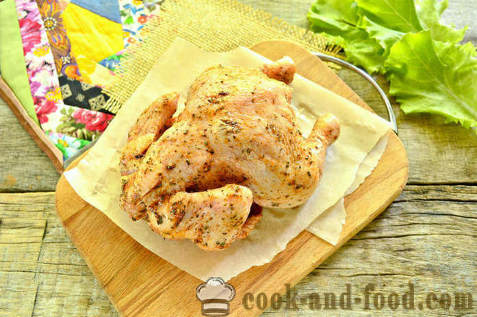 Piščanec pečen v popolnoma rokav - kako speči piščanca v pečici, s korak za korakom receptov fotografije