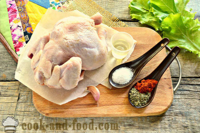 Piščanec pečen v popolnoma rokav - kako speči piščanca v pečici, s korak za korakom receptov fotografije