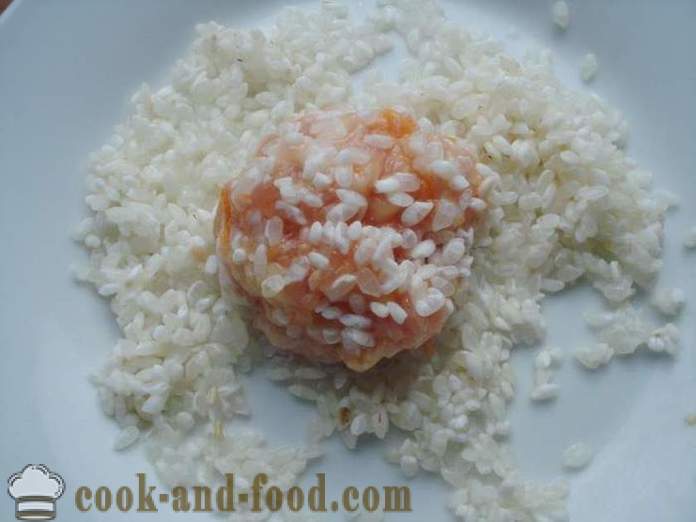 Prehranska mesne kroglice za nekaj - kako kuhati mesne kroglice z rižem in mletim mesom v multivarka, korak za korakom receptov fotografije