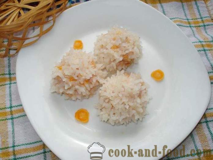 Prehranska mesne kroglice za nekaj - kako kuhati mesne kroglice z rižem in mletim mesom v multivarka, korak za korakom receptov fotografije