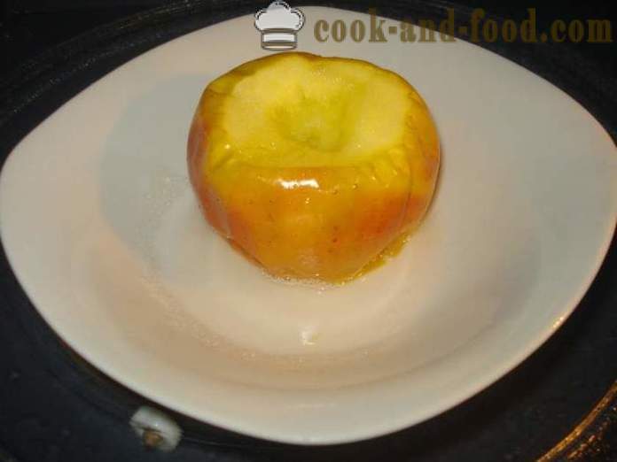 Pečena jabolka v mikrovalovni pečici - kako kuhati jabolka v mikrovalovni pečici, korak za korakom receptov fotografije
