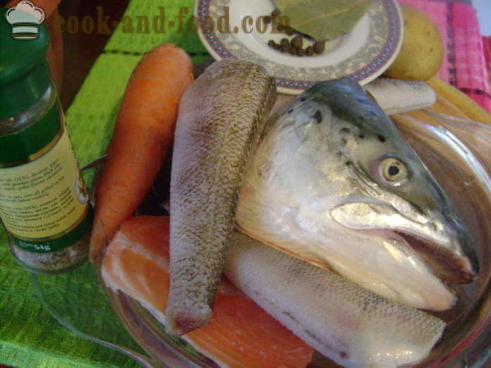 Uho od glave rib in drugih različnih rib - kako kuhati juho ribjih glav, korak za korakom receptov fotografije