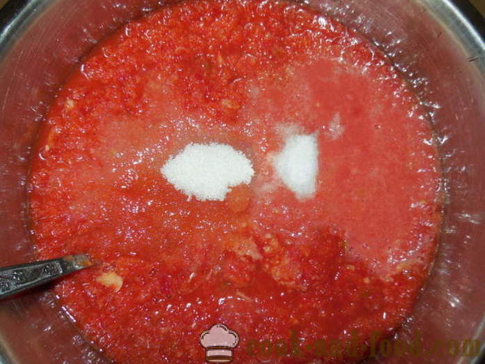 Adjika okusen paradižnik, zvonec in vroče paprike brez kuhanja - kako kuhati adjika poper in paradižnik