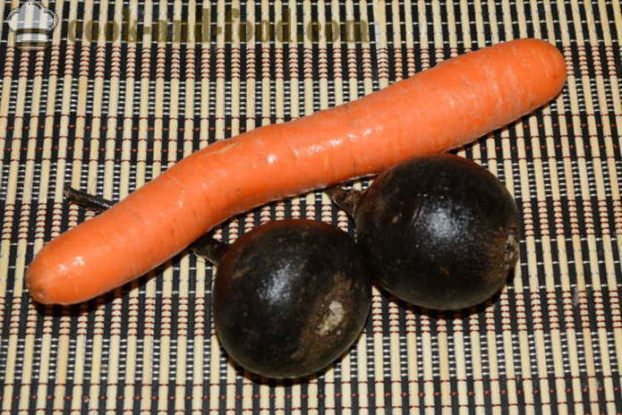 Solata s črno redkev, korenje in majoneze - tako okusno pripraviti solata črnega redkev, korak za korakom receptov fotografije