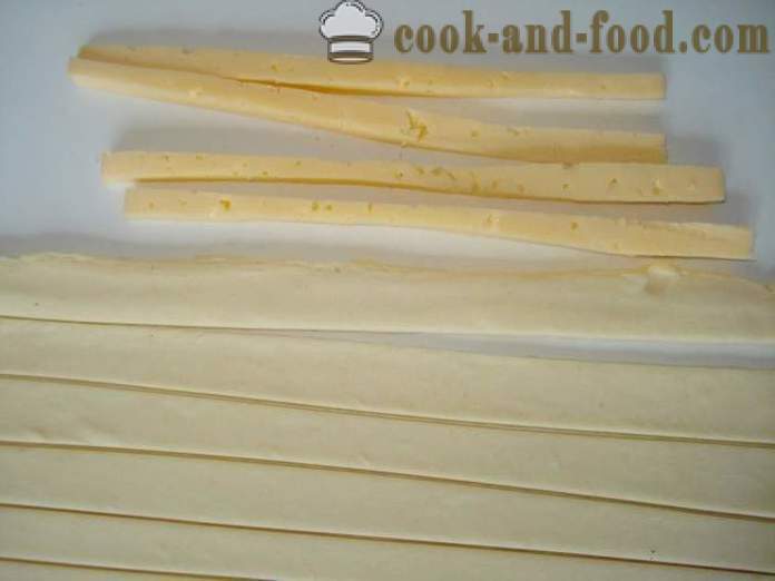 Domač sir v listnatem testu palic na pivo - kako kuhati sir palice doma, korak za korakom receptov fotografije