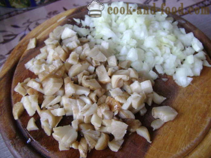 Brezmesne cmoki s krompirjem in gobami - kako kuhati cmoke s krompirjem in gobami, korak za korakom receptov fotografije