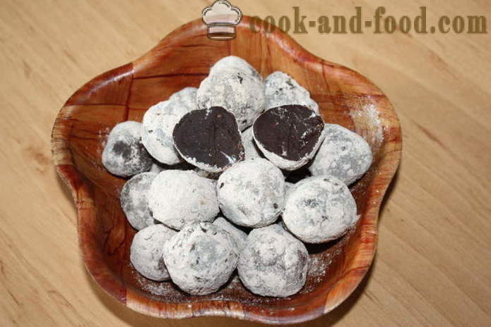 Domače čokoladni pralineji - kako narediti tartufi sladkarije doma, korak za korakom receptov fotografije