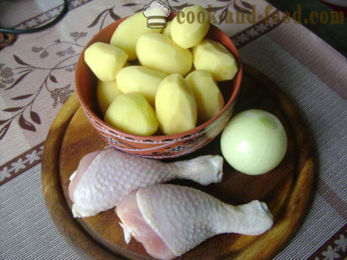 Piščančje krače s krompirjem v pečici - kako kuhati okusno piščanca kračo s krompirjem, korak za korakom receptov fotografije