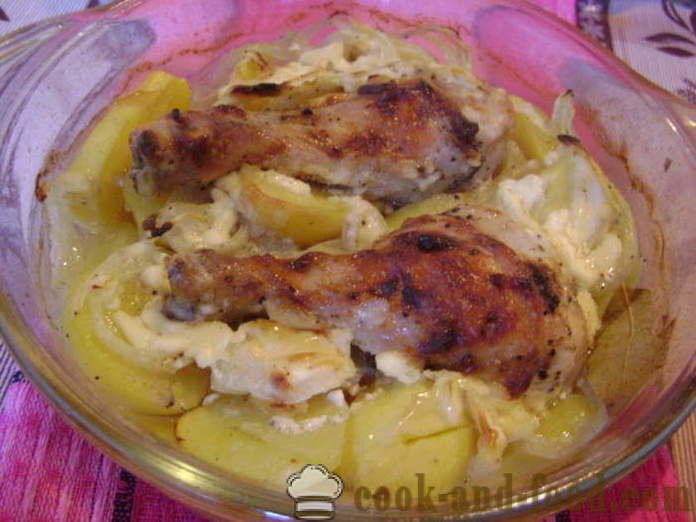 Piščančje krače s krompirjem v pečici - kako kuhati okusno piščanca kračo s krompirjem, korak za korakom receptov fotografije