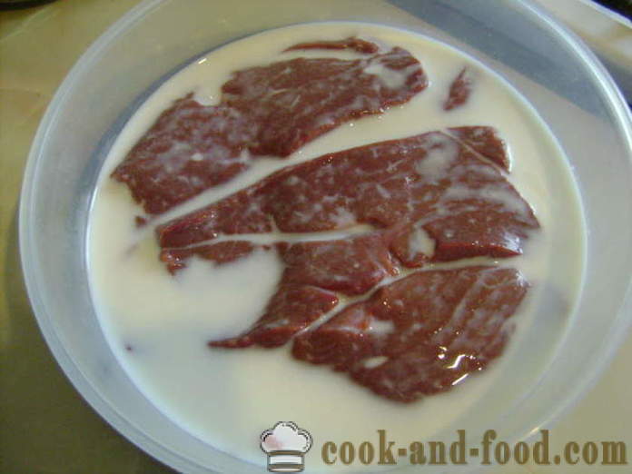 Mehka goveja jetra ocvrte - kako kuhati ocvrte govejega mesa, jetra, je mehka, s korak za korakom receptov fotografije