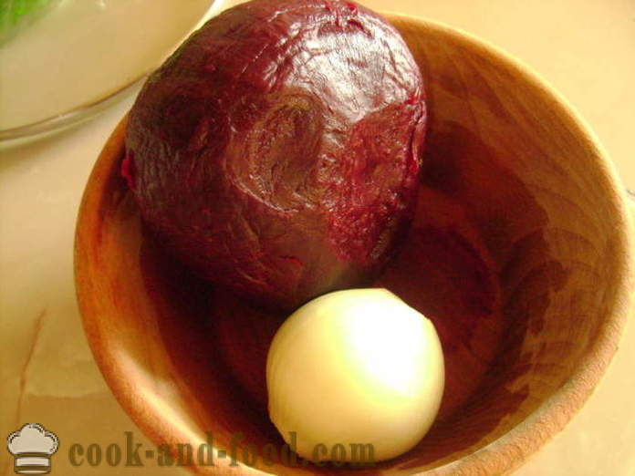 Rdeča pesa solata brez majoneze, česen in čebulo - kako pripraviti solato iz pese, korak za korakom receptov fotografije