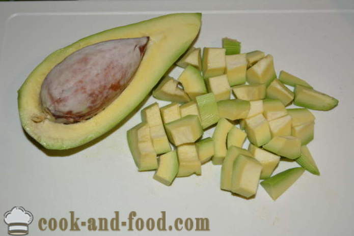 Okusna solata z avokadom in piščančjih prsi - kako pripraviti solato z avokadom in piščancem, s korak za korakom receptov fotografije