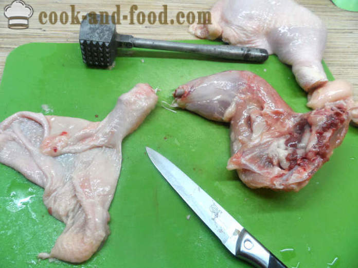 Polnjene piščančje noge - kako kuhati polnjene piščančje noge, korak za korakom receptov fotografije