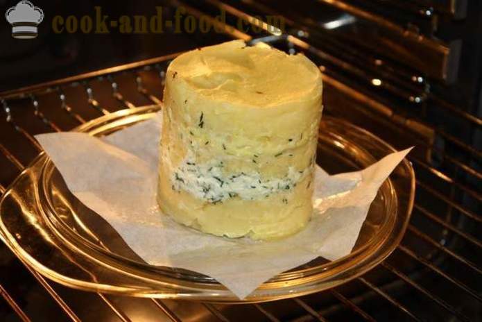 Layer krompir pečen s sirom v pečici - kot pečen krompir s sirom v pečici, pri čemer korak za korakom receptov fotografije