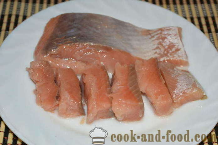 Pink losos slano kot atlantski losos - tako okusno škripcih roza losos doma, korak za korakom receptov fotografije