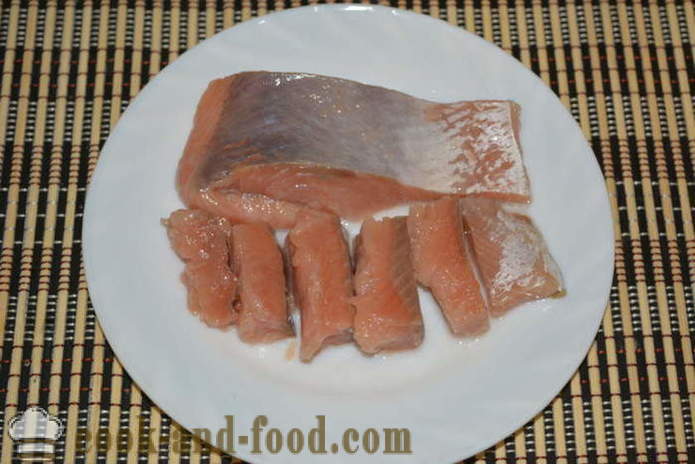 Pink losos slano kot atlantski losos - tako okusno škripcih roza losos doma, korak za korakom receptov fotografije