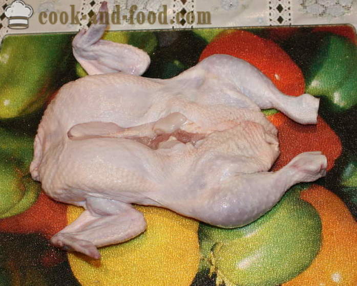 Piščančje polnjene palačinke v pečici - kako kuhati piščanca polnjene palačinke brez kosti, korak za korakom receptov fotografije