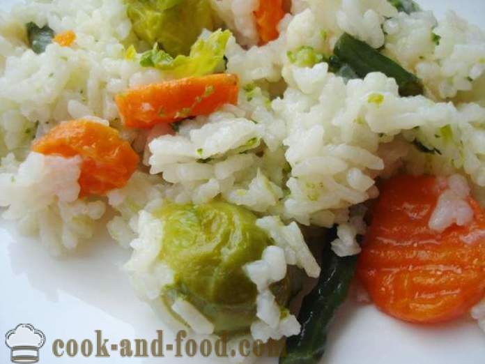 Riž z zelenjavo v multivarka - kako kuhati riž z zelenjavo v multivarka, korak za korakom receptov fotografije