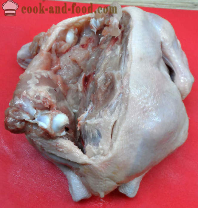 Polnjene piščančje brez kosti v pečici - kako kuhati polnjene piščanec brez kosti, korak za korakom receptov fotografije