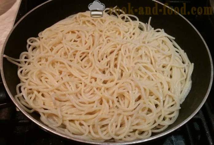 Kako kuhamo špagete v ponev - korak za korakom receptov fotografije