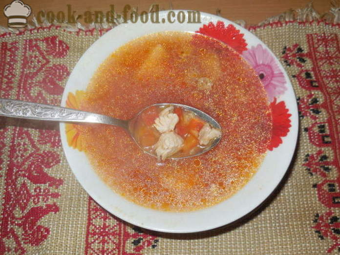 Dietna juha juha puran z zelenjavo - kako kuhati okusno purana juho, korak za korakom receptov fotografije