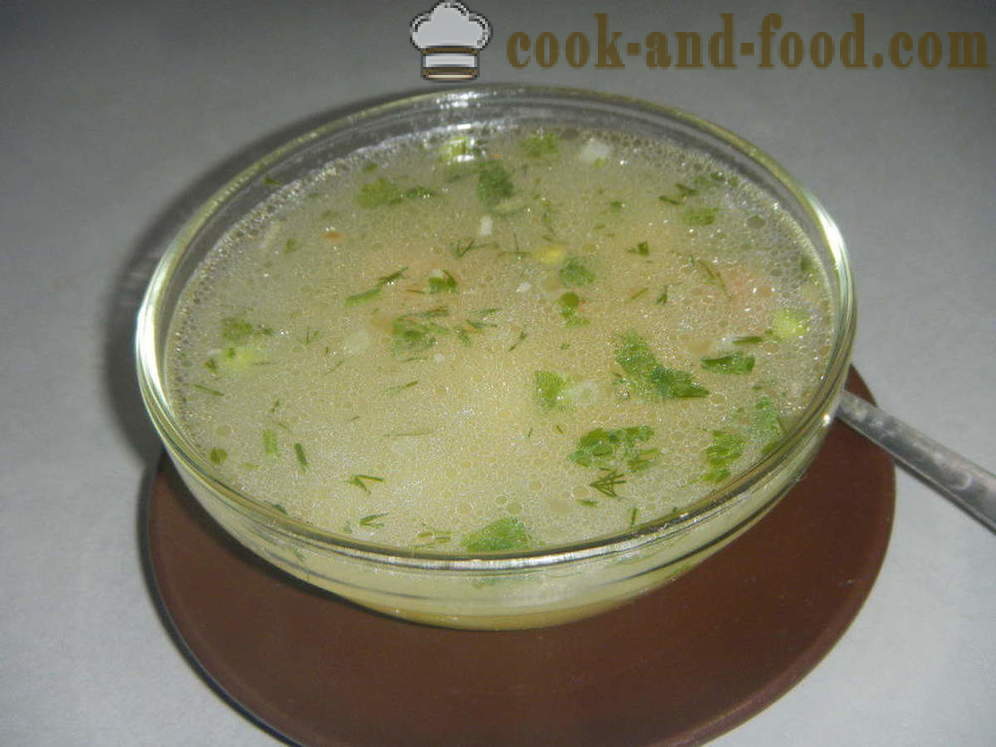 Piščančja juha z graha - kako kuhati juho s graha zamrznjene ali sveže, s korak za korakom receptov fotografije