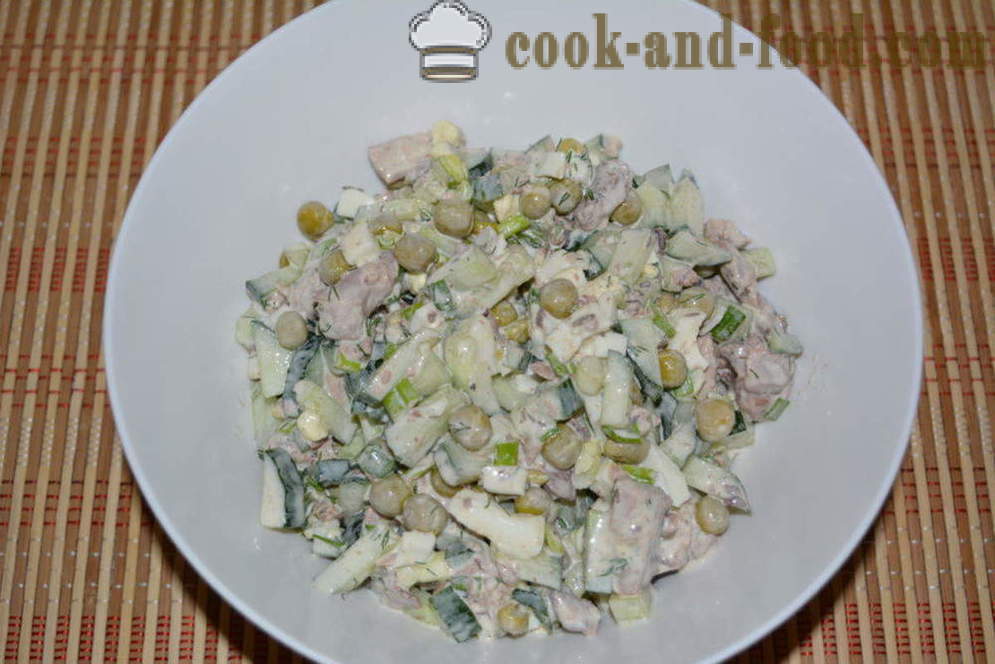 Solata z konzerviranega tuna in majonezo - kako pripraviti solato z tune v pločevinkah, korak za korakom receptov fotografije
