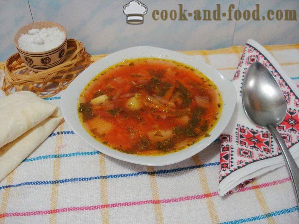 Zelenjavna juha z kislica - kako kuhati juho z kislica, korak za korakom receptov fotografije