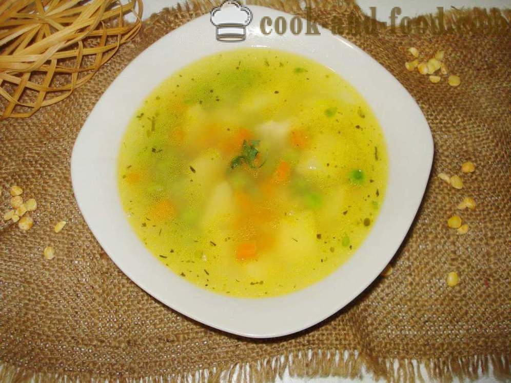 Lean grah juha z graha - kako kuhati grah juha postnem času hitro, korak za korakom receptov fotografije