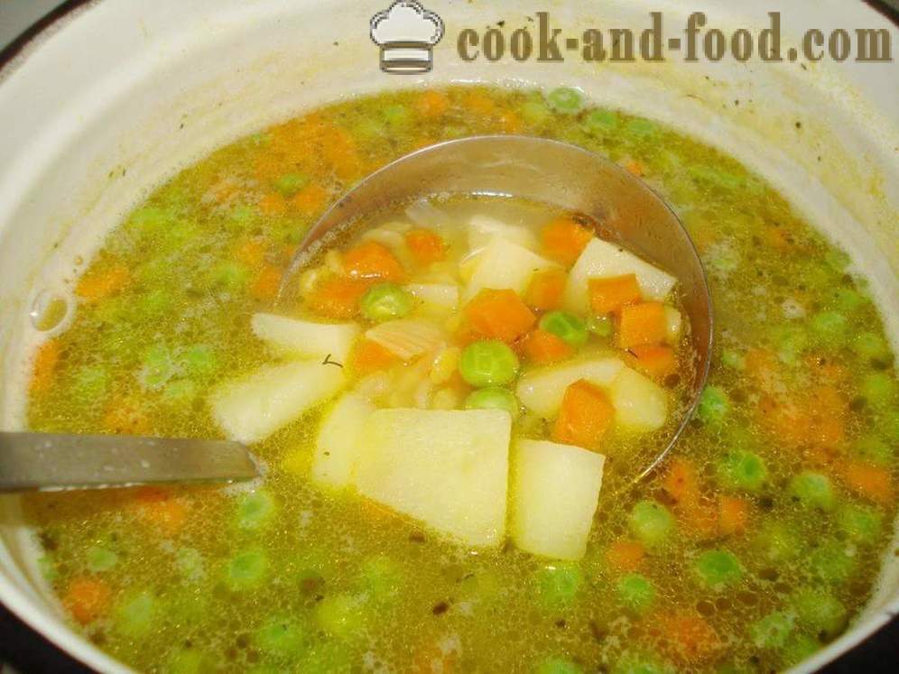 Lean grah juha z graha - kako kuhati grah juha postnem času hitro, korak za korakom receptov fotografije