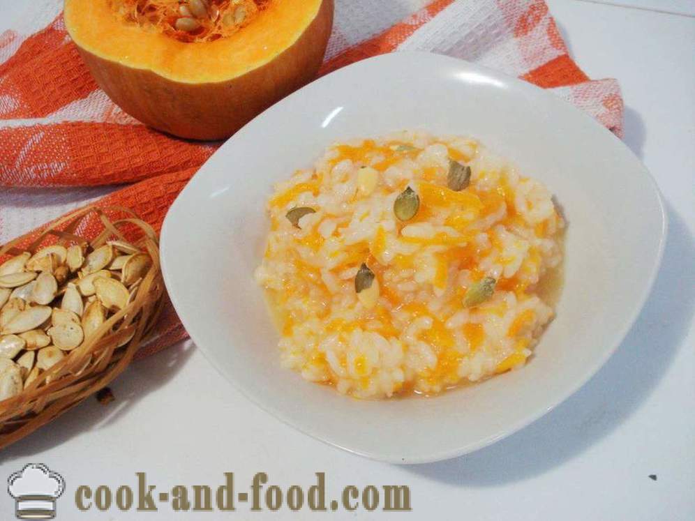 Pumpkin kaša z rižem in sončničnih semen - kako kuhati okusno bučno kašo, korak za korakom receptov fotografije