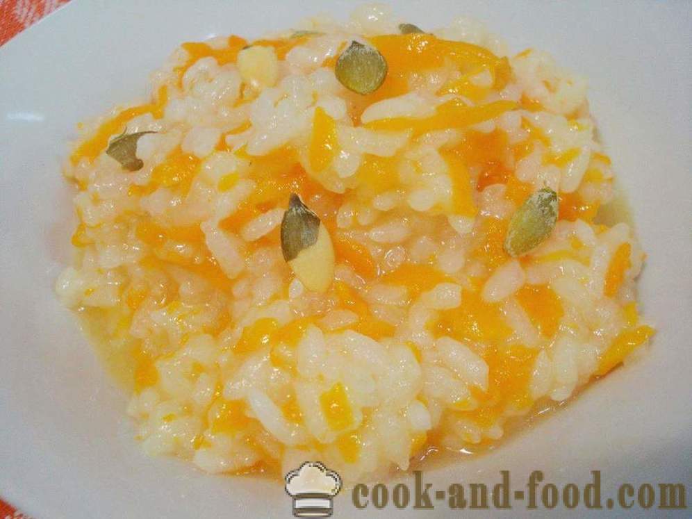 Pumpkin kaša z rižem in sončničnih semen - kako kuhati okusno bučno kašo, korak za korakom receptov fotografije