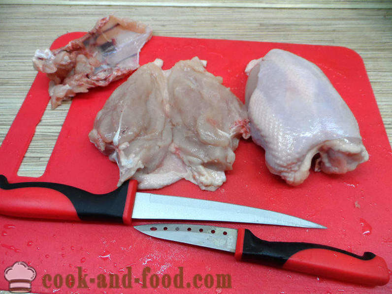 Piščančje prsi z gobami v belo vino - kako kuhati piščančje prsi paro v multivarka z gobami, korak za korakom receptov fotografije