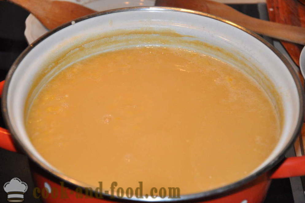Delicious grah juha s čebulo in slanino - kako kuhati okusno grah pire, korak za korakom receptov fotografije