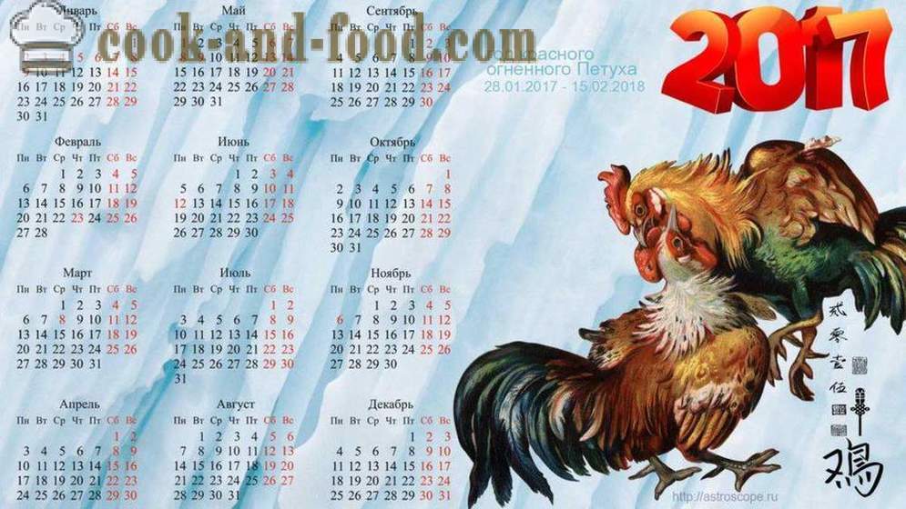 Koledar za 2017 leto petelina: prenesete brezplačno božični koledar s pipe