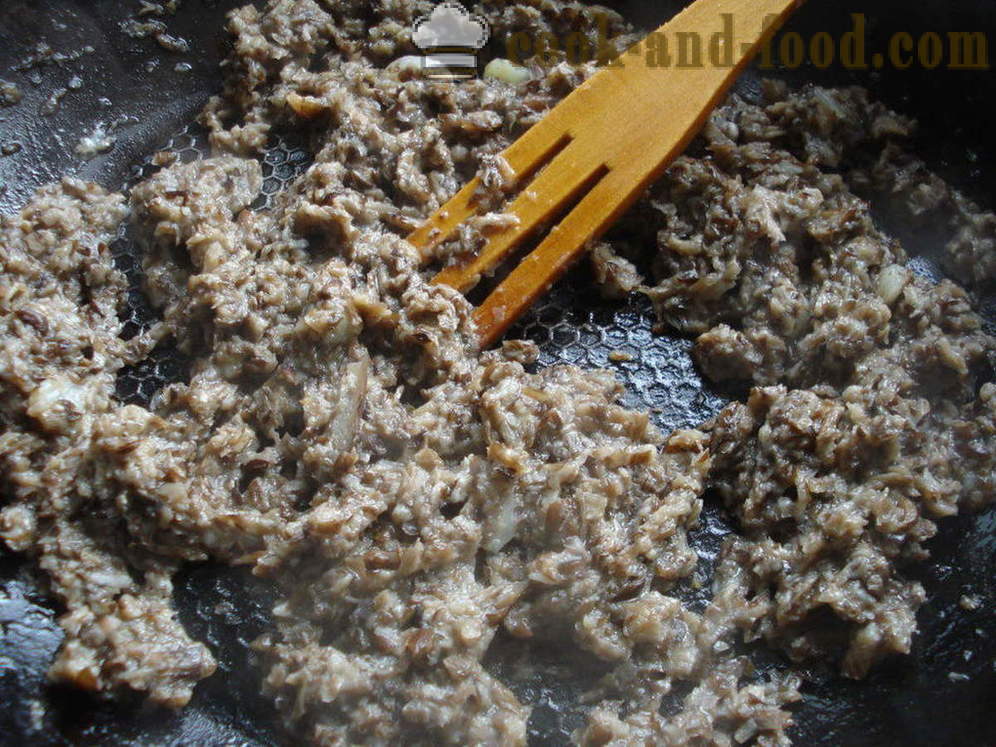 Gobji micelij - kako kuhati gobji micelij iz kuhanih gob, korak za korakom receptov fotografije
