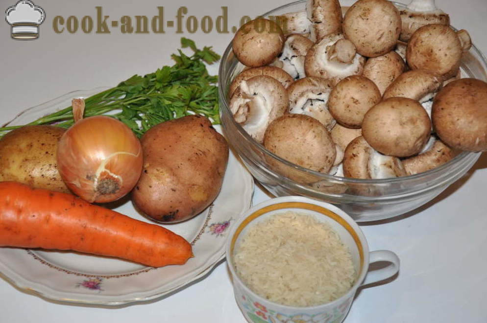Okusna gobova juha z jurčki - kako kuhati gobovo juho z gobami, korak za korakom receptov fotografije