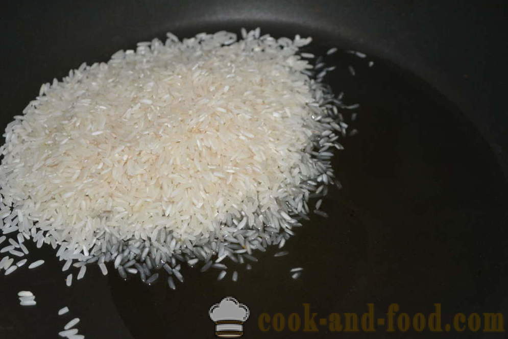 Kako kuhati riž za okras drobljiv - kako kuhati hrustljav riž v ponvi, korak za korakom receptov fotografije