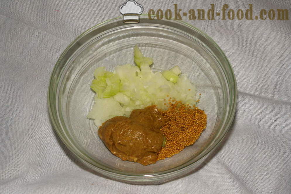 Piščanec v gorčični omaki v pečici - kako kuhati piščanca v pečici s krompirjem in buče, s korak za korakom receptov fotografije