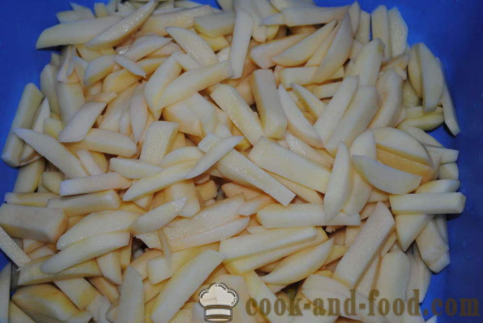 Pečen krompir s sirom in gobami - tako okusno pečen krompir v pečici, s korak za korakom receptov fotografije