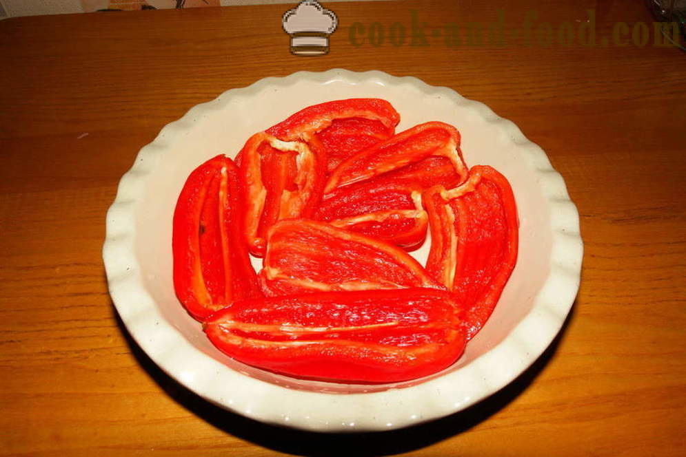 Prehranska polnjene paprike pečene v pečici - kako kuhati polnjene paprike z mesom in rižem, s korak za korakom receptov fotografije