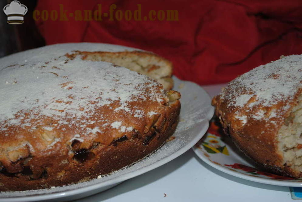 Gingerbread torta na kefir z jabolki in oreščki - kako kuhati torto z kefir, korak za korakom receptov fotografije
