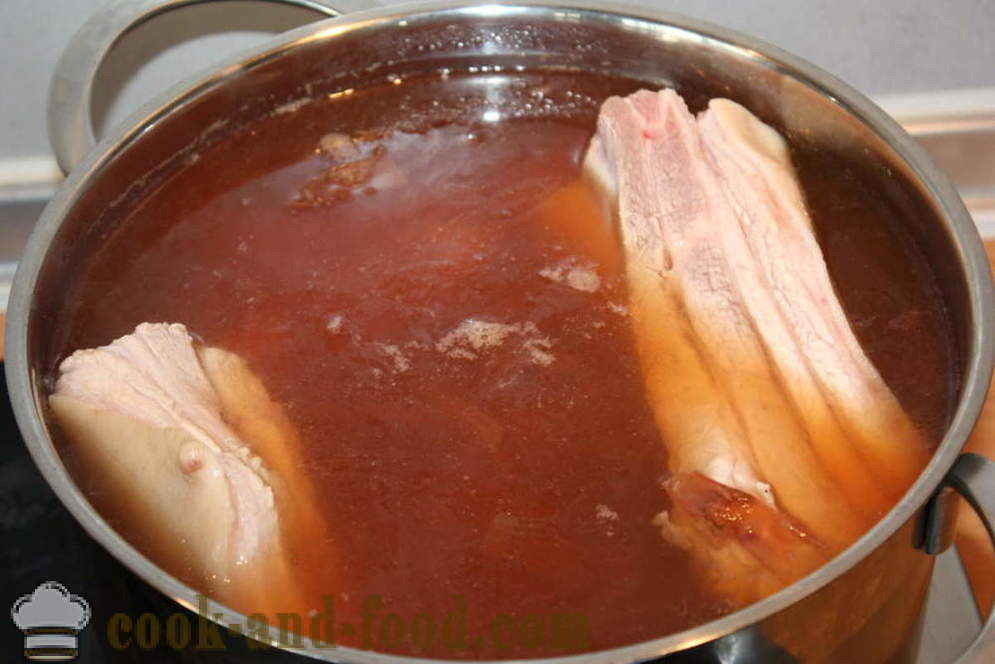 Bacon v čebule kože - kako kuhati slanine v čebule kože, korak za korakom receptov fotografije