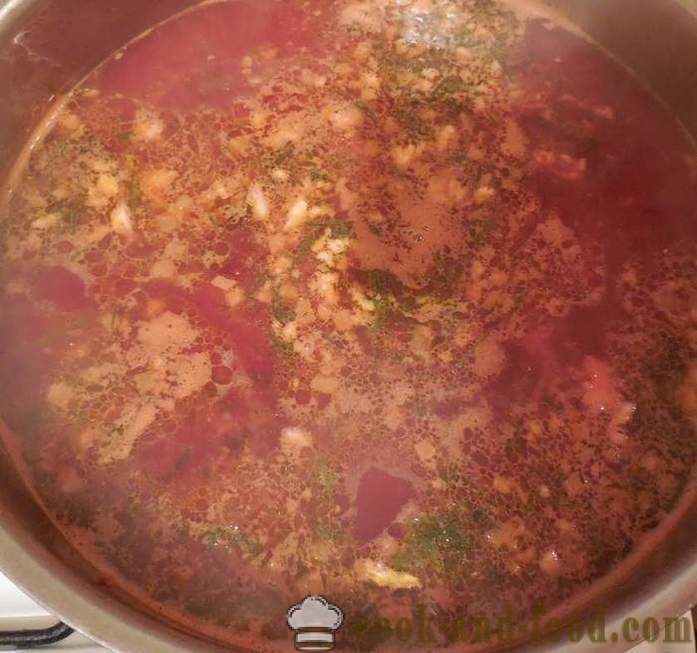 Classic, vroča juha pesa juha z mesom - kako kuhati pesa juho, korak za korakom receptov fotografije