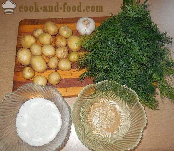 Mala novi krompir pražena celoto v ponvi s česnom in koprom - kako čistiti in kuhati majhno novi krompir, recept s fotografijo