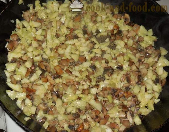 Bučke pečen v pečici z mletim mesom: riž z gobami in sirom - kako kuhati polnjene bučke v pečici, s korak za korakom receptov fotografije