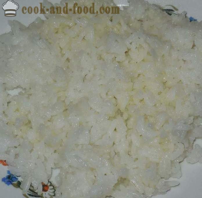 Kako kuhamo hrustljav riž okras v ponvi pravilno - kako pivo riž na vodi - korak za korakom receptov fotografije